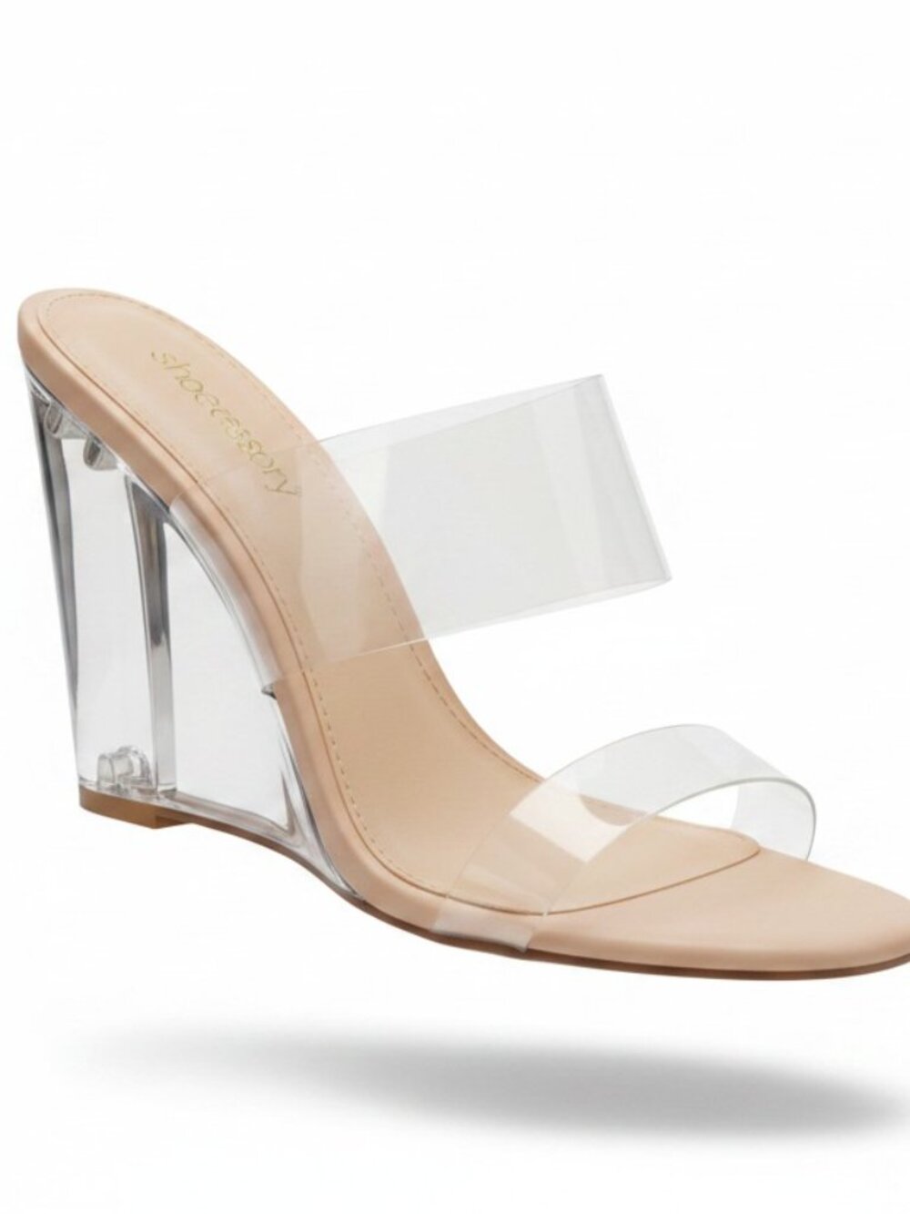 👉 Clear Strap Sculpted Heel Sandals